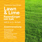 MRS Seeds & Mixtures Lawn & Lime – Organischer Rasendünger mit Kalk  | 18 kg - 225 m² [de]
