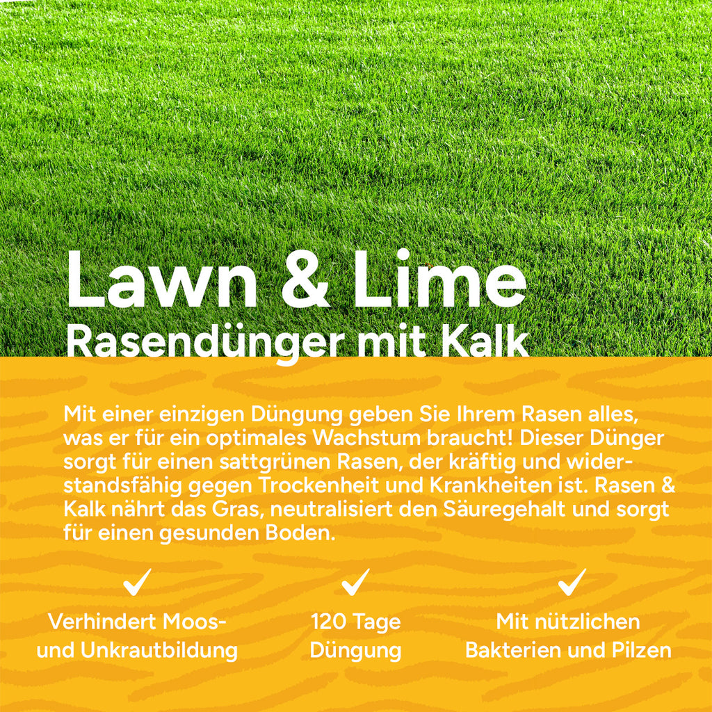 MRS Seeds & Mixtures Lawn & Lime – Organischer Rasendünger mit Kalk  | 18 kg - 225 m² [de]