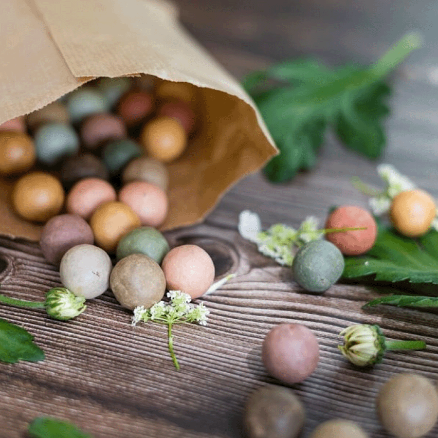 Saatgutkugeln aus Kraftpapier – wählen Sie Ihre Farbe!