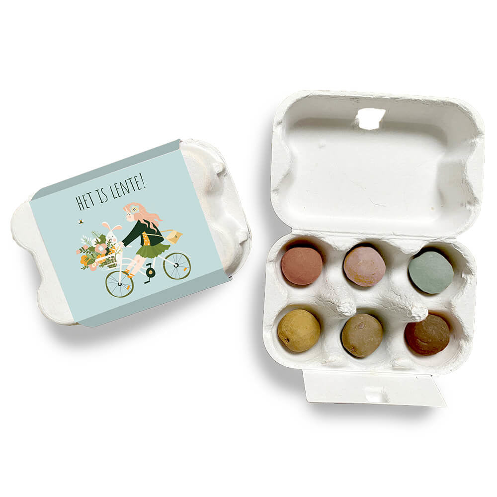 Blossombs Geschenk-Eierkarton 'Es ist Frühling' - 6 Saatkugel [de]