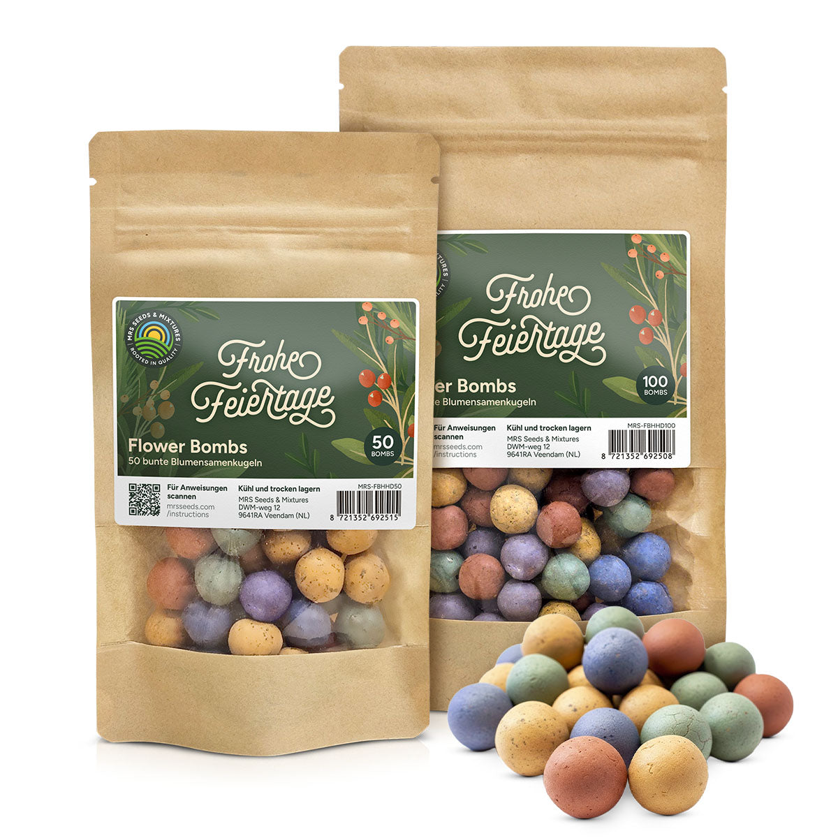 MRS Seeds & Mixtures Flower Bombs - Samenbomben mix - Frohe Feiertage! [de]