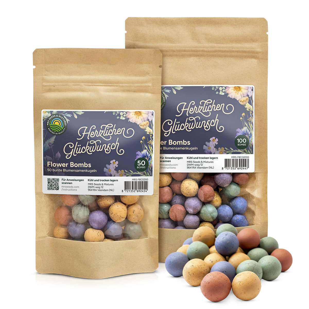 MRS Seeds & Mixtures Flower Bombs - Samenbomben mix - Herzlichen Glückwunsch! [de]