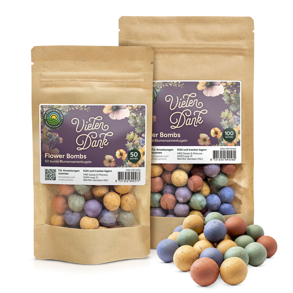 MRS Seeds & Mixtures Flower Bombs - Samenbomben mix - Vielen Dank! [de]